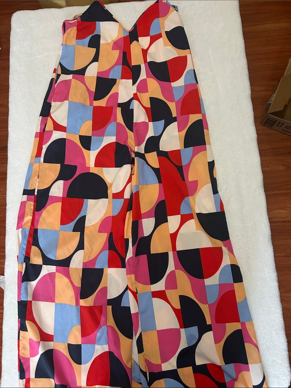 Multicolor Geometric Print Jumpsuit-M